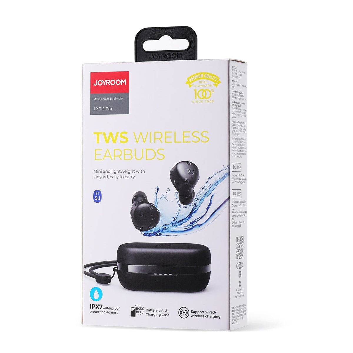 Joyroom Tl1 Pro Truly Stereo Waterproof Wireless Earphones Black