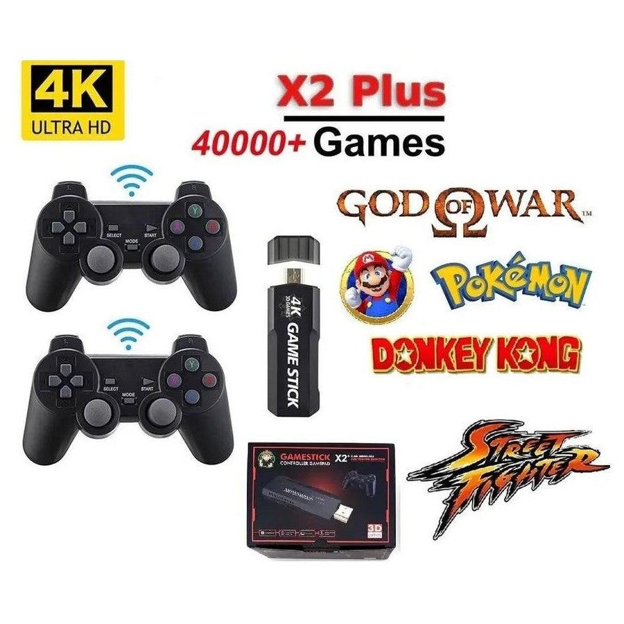 X2 Plus Video Game Stick With 2 Wireless Controllers
