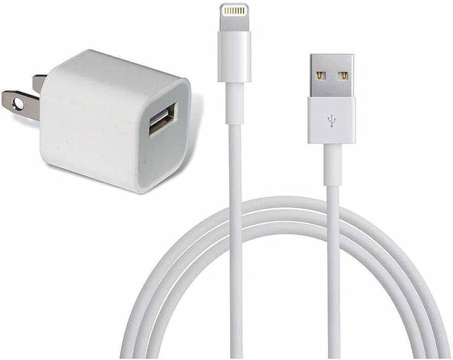 Iphone Usb 5W Power Adaptor US Pin With Lightning to Usb Cable