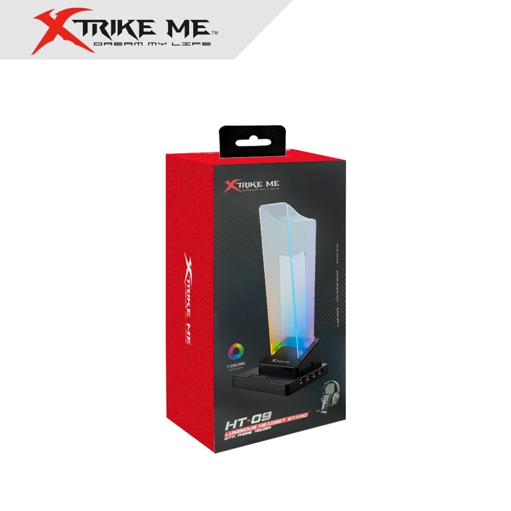 Xtrike Me Ht-09 Headset & Phone Stand With 4 Usb Port And Led Light