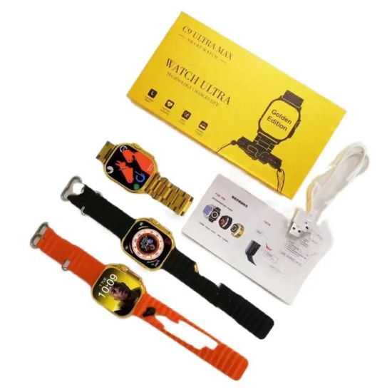 C9 Ultra Max Gold Edition Color Smartwatch 2.1 Inch Screen With Hryfine App