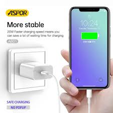 ASPOR A801 Charger New 20W Fast Charging US PIN Quick Charge For Mobile Phone