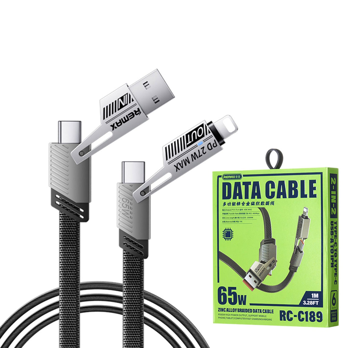 Remax Rc-c189 65w 4 In 1 Multi Functional Data Cable -Black