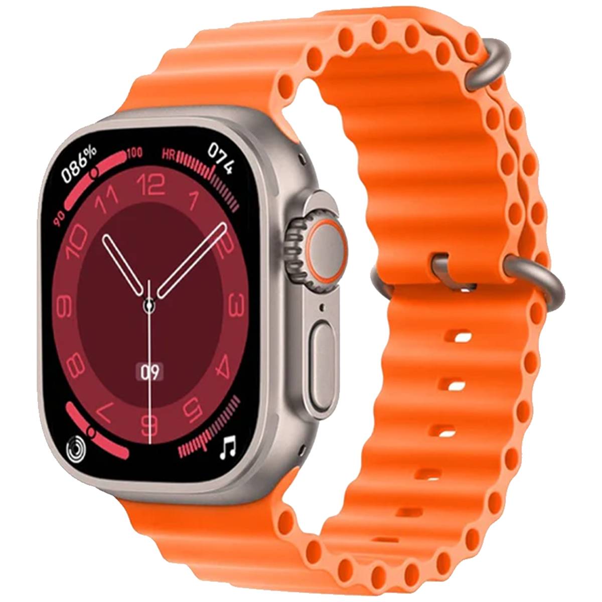 X8 Plus Ultra Smart Watch Series 8 Nfc 2.08 Inch Always-on Display & Wireless Charging 49mm With Wearfit Pro App Orange