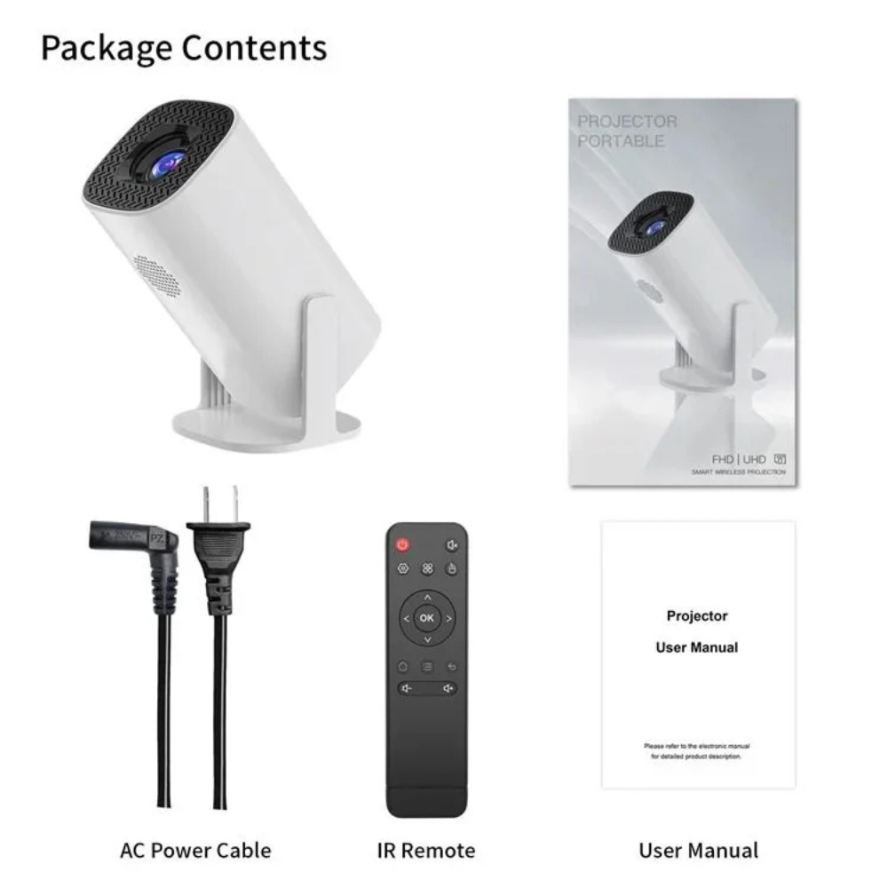 P30 1080P (150 ANSI) MINI 4K Android 11.0 DUAL WIFI AND BLUETOOTH 1GB+8GB PORTABLE PROJECTOR FOR HOME