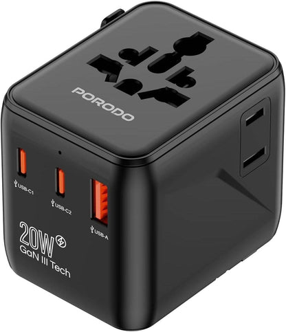 Speedx Sp-tcw02 Travel Adapter 25w Pd 2c+1a+2ac Fast Charging (new)