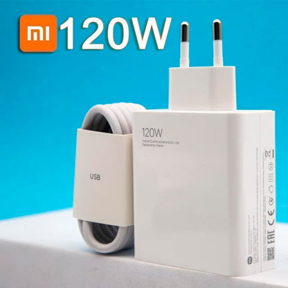 XIAOMI 120W EU PLUG QC3.0 FAST QUICK WALL CHARGER WITH TYPE-C TO C CABLE