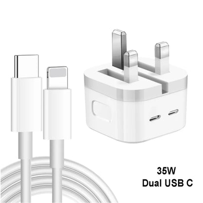 IPHONE 2PD 35W FAST CHARGER UK PIN WITH CABLE