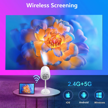 TS-6 YJMOYE 4K Smart Mini Projector | Android 11, WiFi 6, Portable Home Cinema