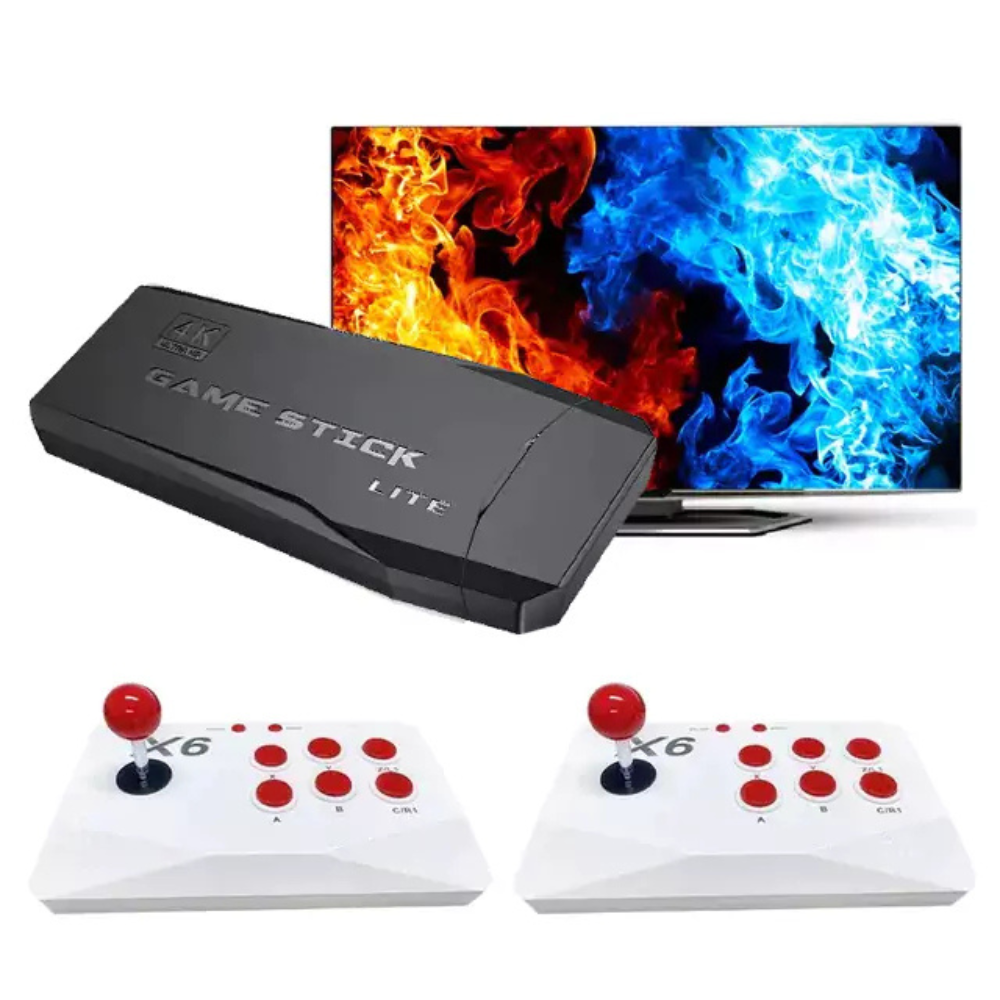 X6 RETRO GAME CONSOLE 64GB WITH DOUBLE ARCADE JOYSTICK 20,000+ GAMES