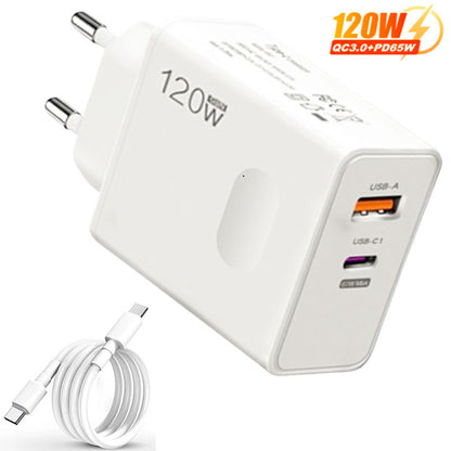 XIAOMI 120W EU PLUG QC3.0 FAST QUICK WALL CHARGER WITH CABLE