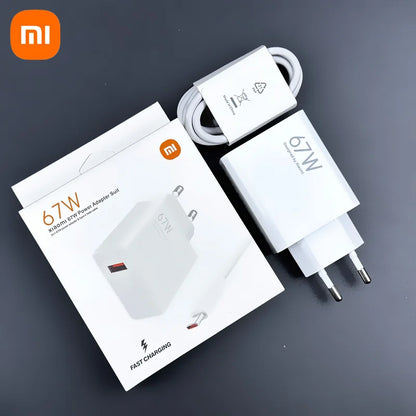 XIAOMI 67W EU PLUG QC3.0 FAST QUICK WALL CHARGER WITH CABLE