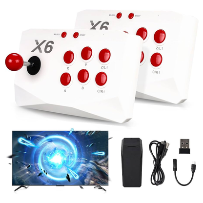 X6 RETRO GAME CONSOLE 64GB WITH DOUBLE ARCADE JOYSTICK 20,000+ GAMES
