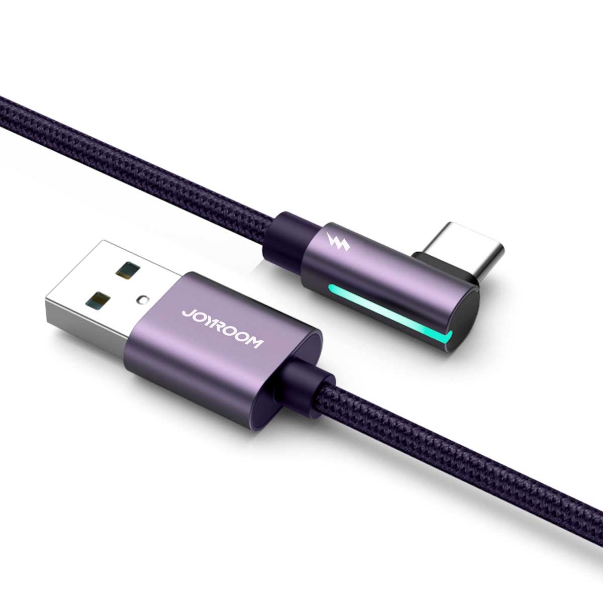 Joyroom S-ac027a17 Smoothgame Series 3a Usb-a To Type-c Right Angle Fast Charging Data Cable 1.2m-black