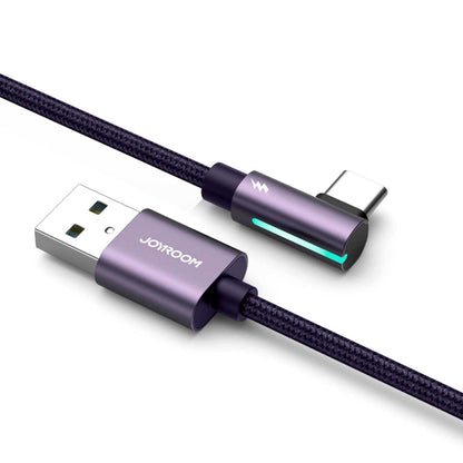 Joyroom S-ac027a17 Smoothgame Series 3a Usb-a To Type-c Right Angle Fast Charging Data Cable 1.2m-black