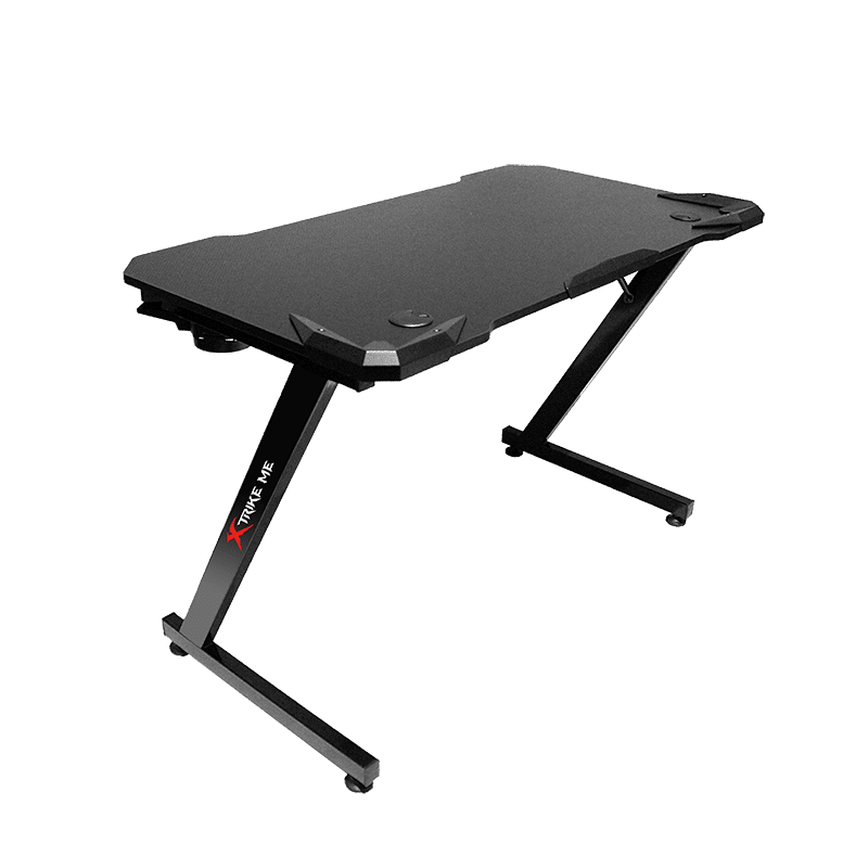 Xtrike Me Dk-02 Ergonomic Computer Desk With Headphone Hook And Cup Holder Z-shaped Legs Black