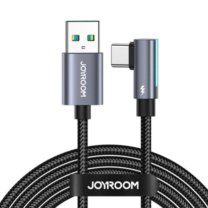 Joyroom S-ac027a17 Smoothgame Series 3a Usb-a To Type-c Right Angle Fast Charging Data Cable 1.2m-black