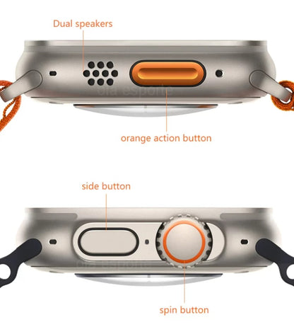 S8 Ultra Max Series 8 Smart Watch Ultra Ai Voice Watch 2.08 Inch Bluetooth Call Wireless Charging Watch With Hryfine App Orange