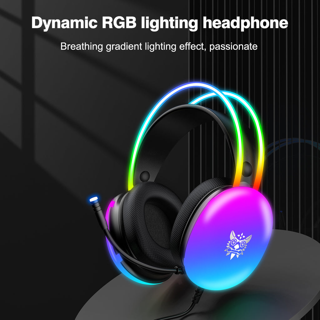 Onikuma-x25 Pro Rgb Head Beam With Mic 3.5mm Durable Stereo Surround Gaming Headse
