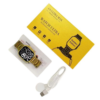 C9 Ultra Max Gold Edition Color Smartwatch 2.1 Inch Screen With Hryfine App