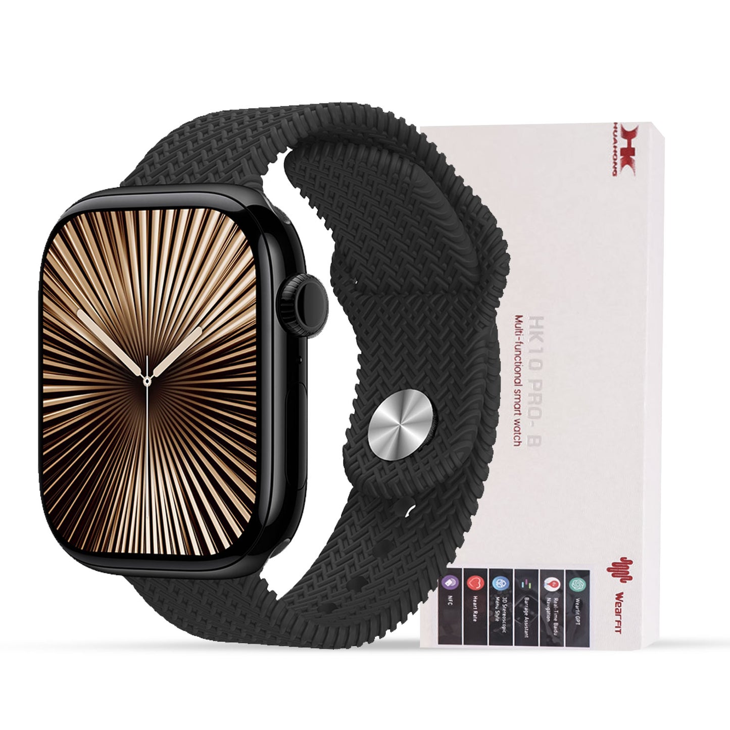 Hk10 Pro B 2.02 Amoled Display G-sensor Ai Features With Wearfit Pro App 2 Straps