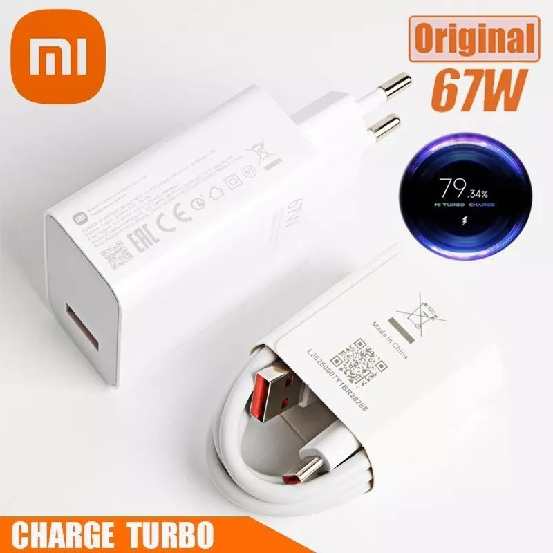 XIAOMI 67W EU PLUG QC3.0 FAST QUICK WALL CHARGER WITH CABLE