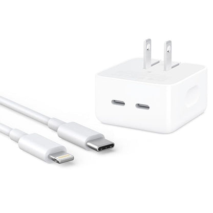 IPHONE 14 Pro 2 Pin (US PIN) 50W USB-C+C POWER Adapter With USB-C TO LIGHTINING CABLE