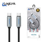 Logilink Type C To Type C Nylon Fast Charging Data Cable With Ligh1m -Black