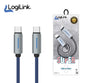 Logilink Type C To Type C Nylon Fast Charging Data Cable With Ligh1m -Black