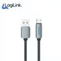 Logilink Usb To Micro Nylon Fast Charging Data Cable With Light 1m - Black