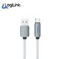 Logilink Usb To Micro Nylon Fast Charging Data Cable With Light 1m - Black