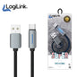Logilink Usb To Type C Nylon Fast Charging Data Cable With Light 1m - Black