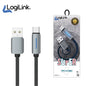 Logilink Usb To Type C Nylon Fast Charging Data Cable With Light 1m - Black