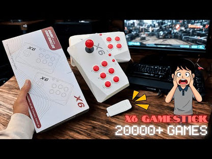 X6 RETRO GAME CONSOLE 64GB WITH DOUBLE ARCADE JOYSTICK 20,000+ GAMES