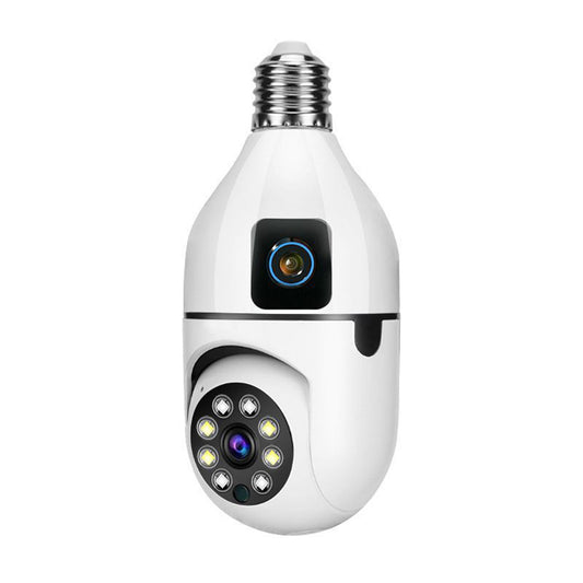 Speed-x Spe27-2 Dual Lens Bulb Camera 1080p Wifi Panoramic Night Vision Motion Detection With V380 Pro App